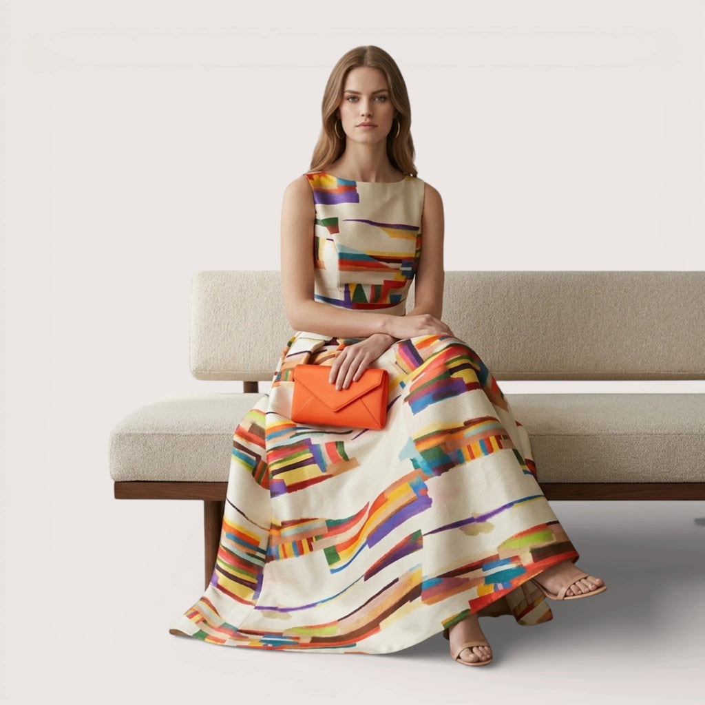 Celeste | Summer Waist-Slim Printed Maxi Dress