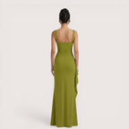 Selene Luxe Ruched Side Split Maxi Dress