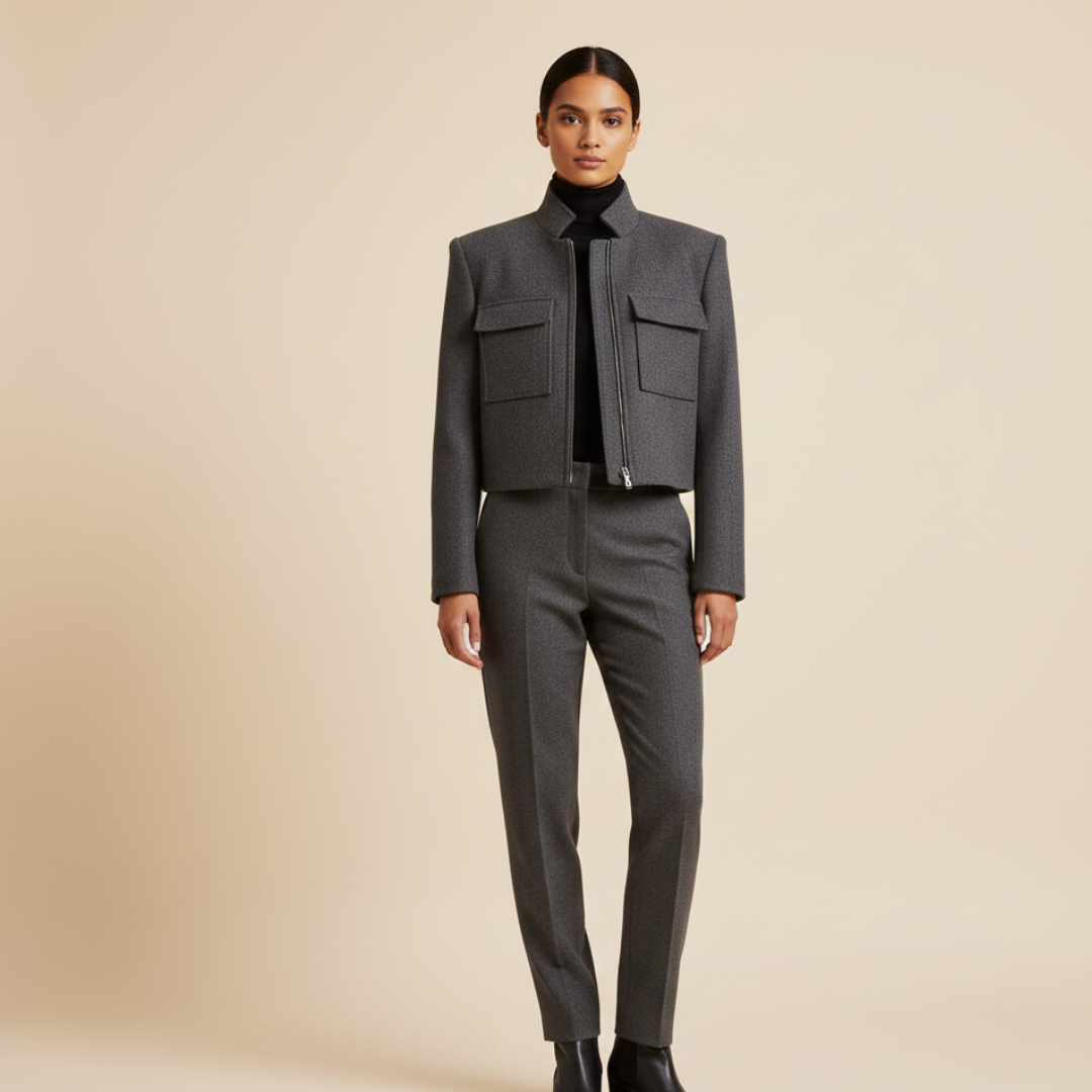 Norelle | Women’s Cropped Structured Zip Jacket