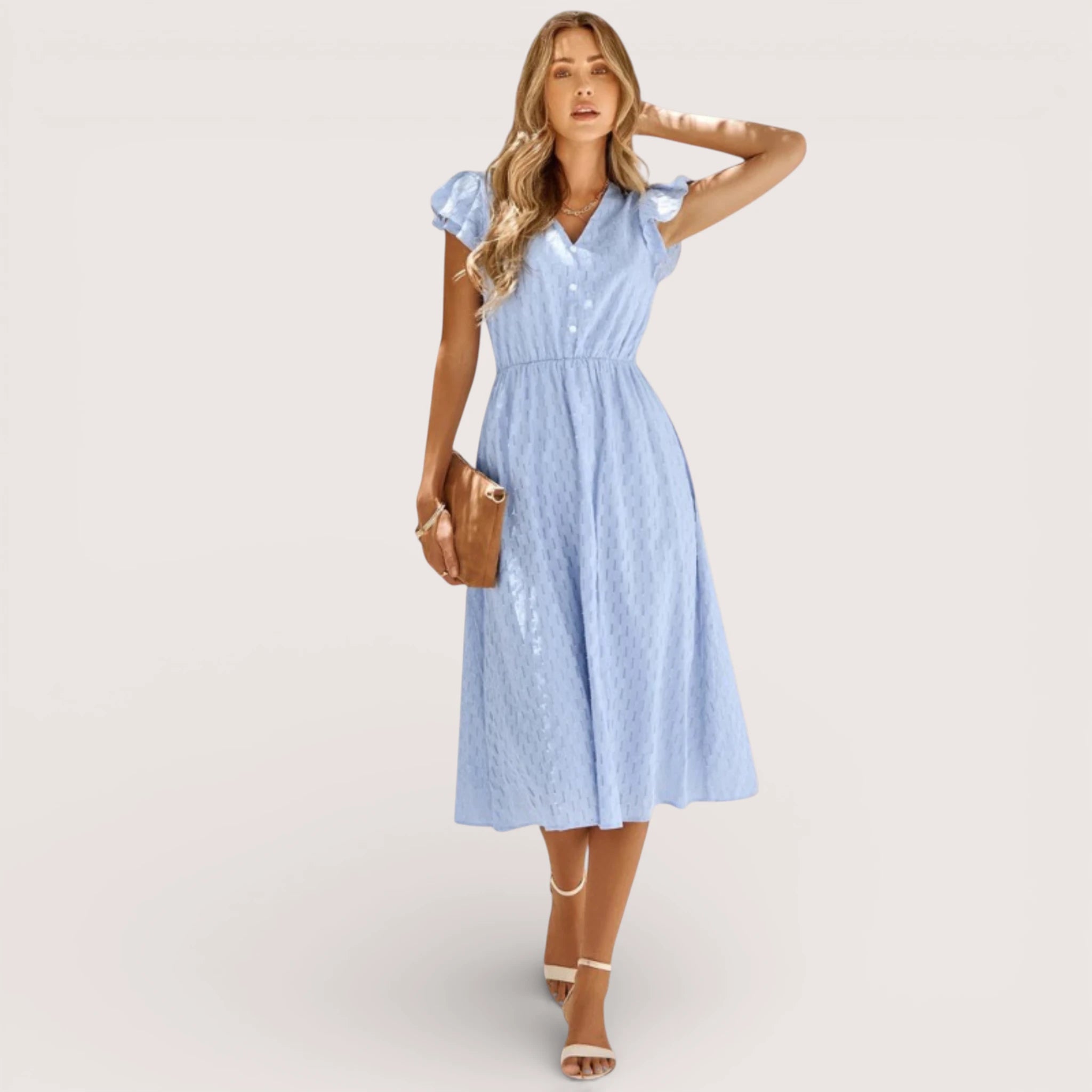 Ava | Flutter Sleeve Midi Dress