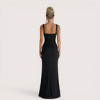 Selene Luxe Ruched Side Split Maxi Dress