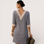 Elara | Women’s Linen V-Neck Summer Dress