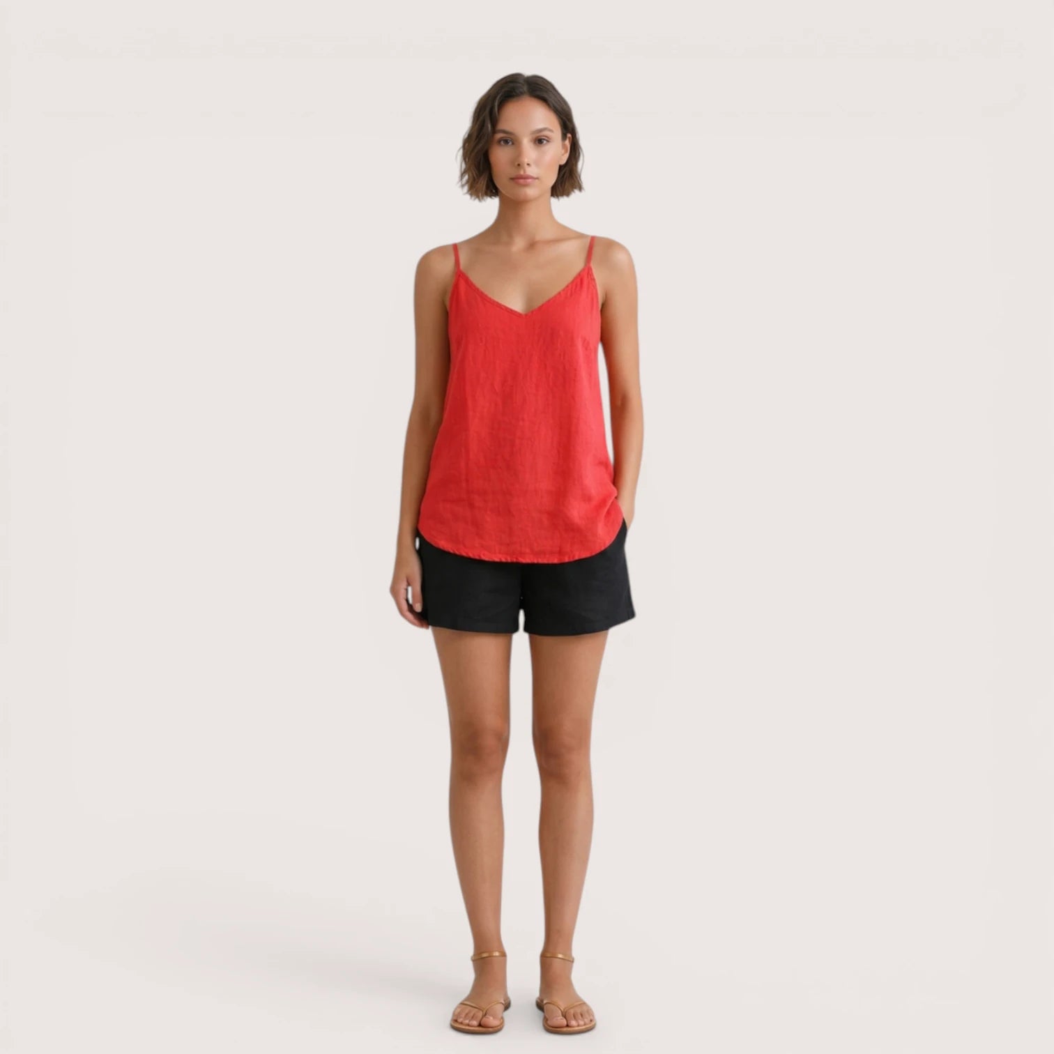 Seraphina | Women’s Spaghetti Strap Linen Top