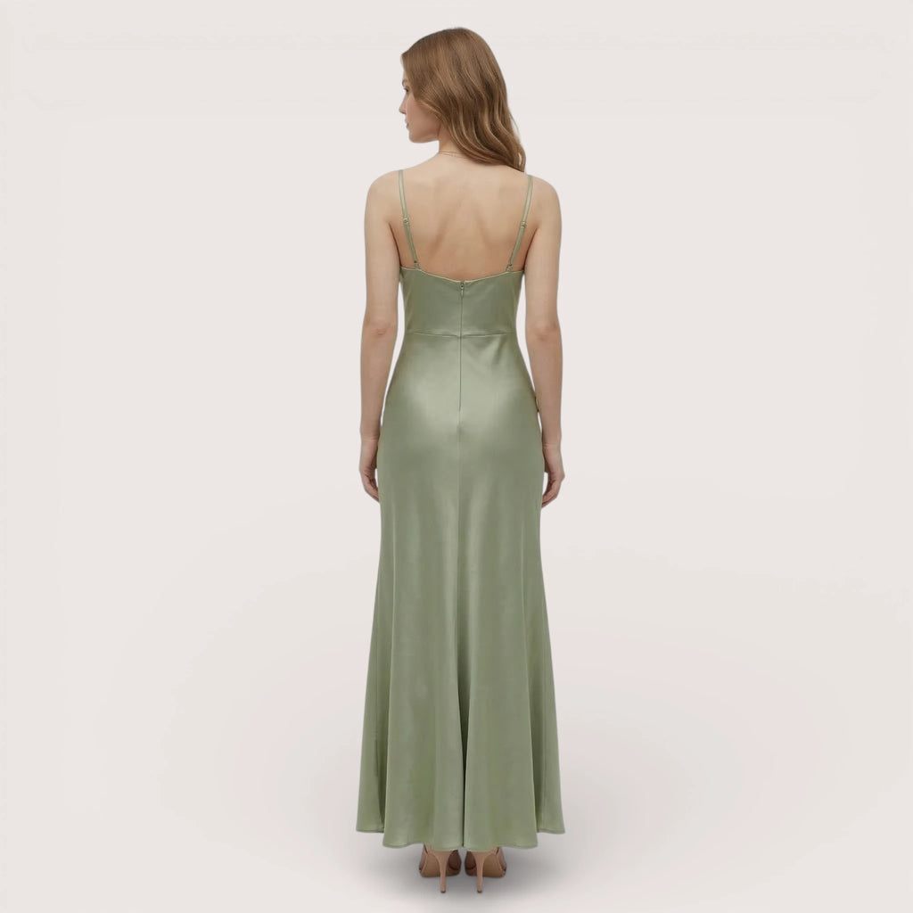 Liora | Floral Satin Slip Maxi Dress