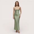 Liora | Floral Satin Slip Maxi Dress