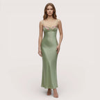 Liora | Floral Satin Slip Maxi Dress