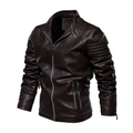 Adrian | Men's Faux Leather Moto Jacket With Zip Pockets
