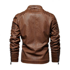 Adrian | Men's Faux Leather Moto Jacket With Zip Pockets