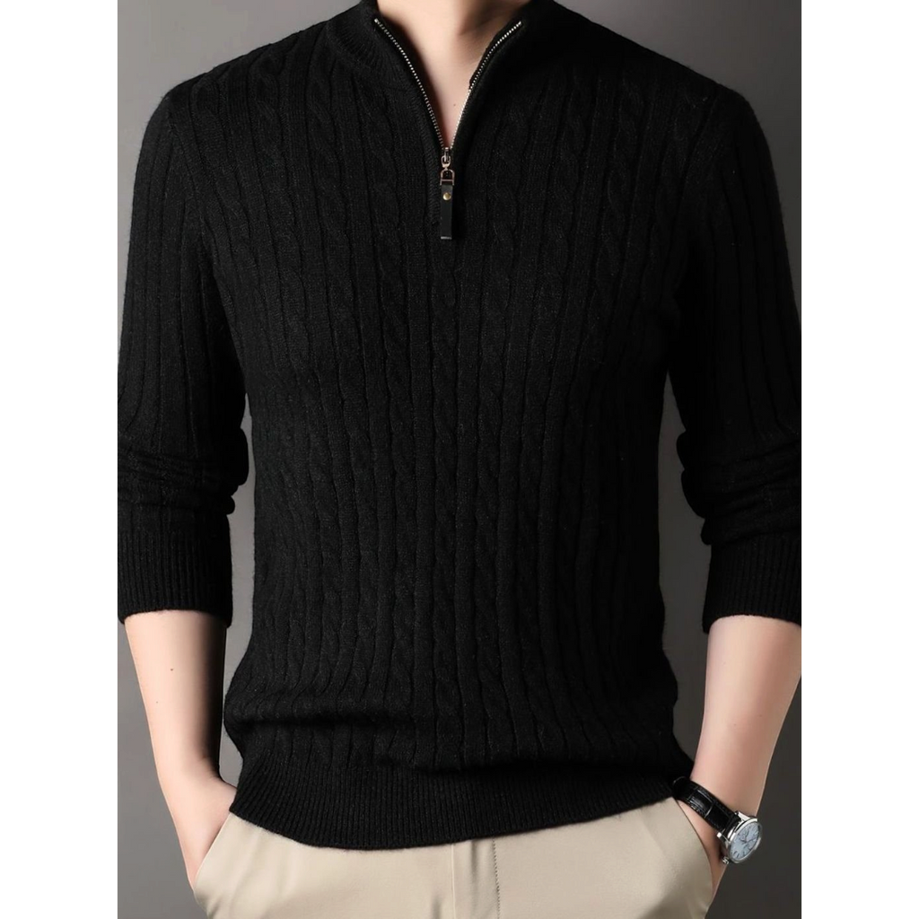Alaric | Men's Cable Knit Half-Zip Winter Sweater
