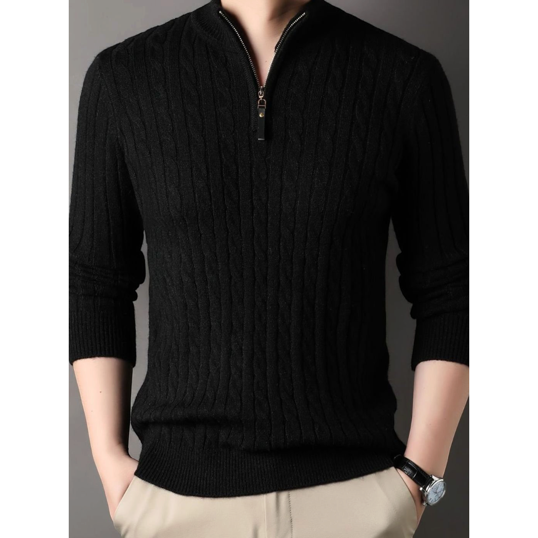 Alaric | Men's Cable Knit Half-Zip Winter Sweater