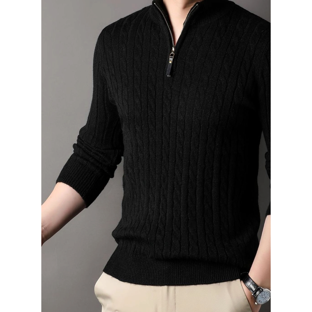 Alaric | Men's Cable Knit Half-Zip Winter Sweater