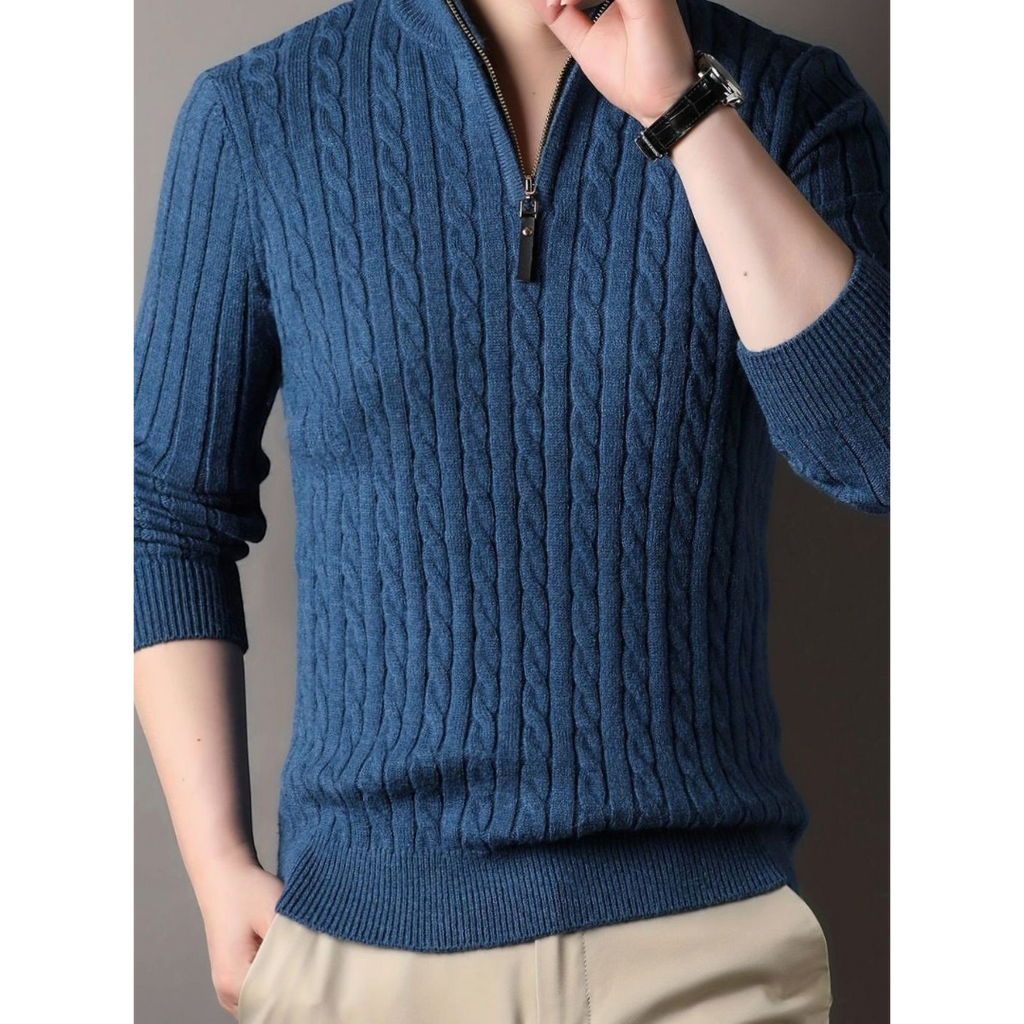 Alaric | Men's Cable Knit Half-Zip Winter Sweater