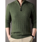 Alaric | Men's Cable Knit Half-Zip Winter Sweater