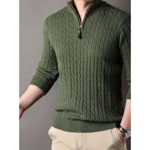 Alaric | Men's Cable Knit Half-Zip Winter Sweater