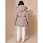 Amelia | Women's Cropped Quilted Puffer Jacket Faux Fur Hood