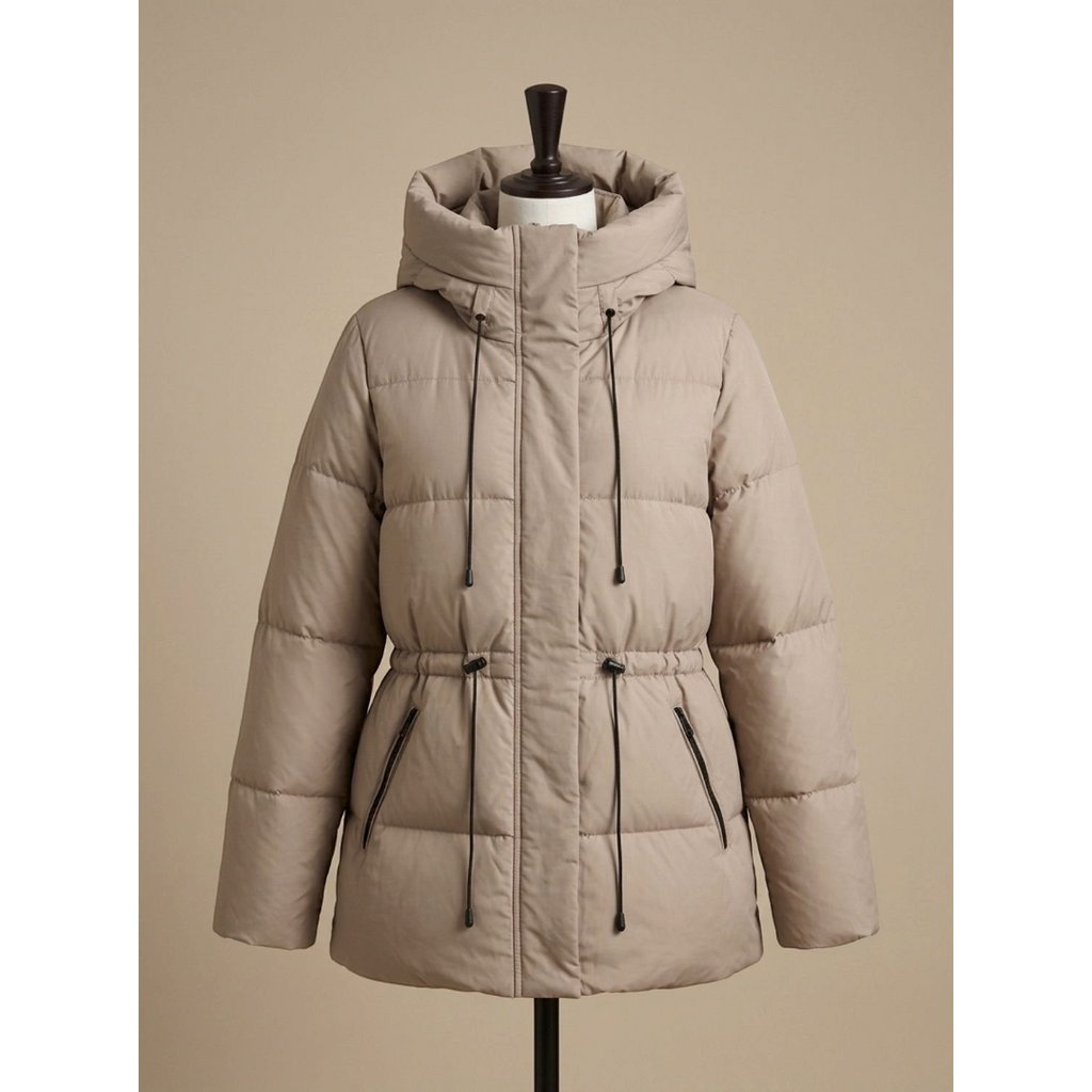 Amelia | Women's Cropped Quilted Puffer Jacket Faux Fur Hood