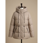Amelia | Women's Cropped Quilted Puffer Jacket Faux Fur Hood