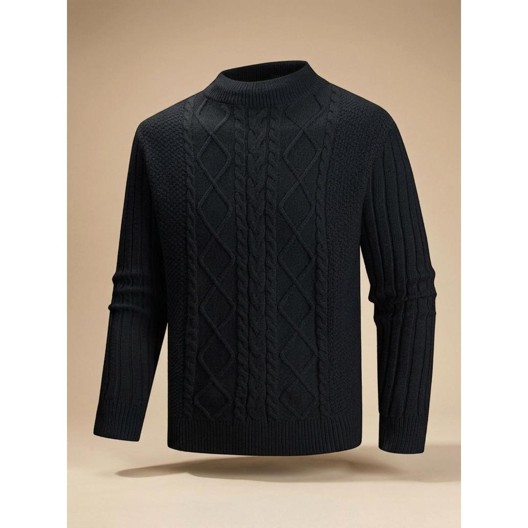 Archibald | Men's Cable Knit Mock Neck Pullover Sweater