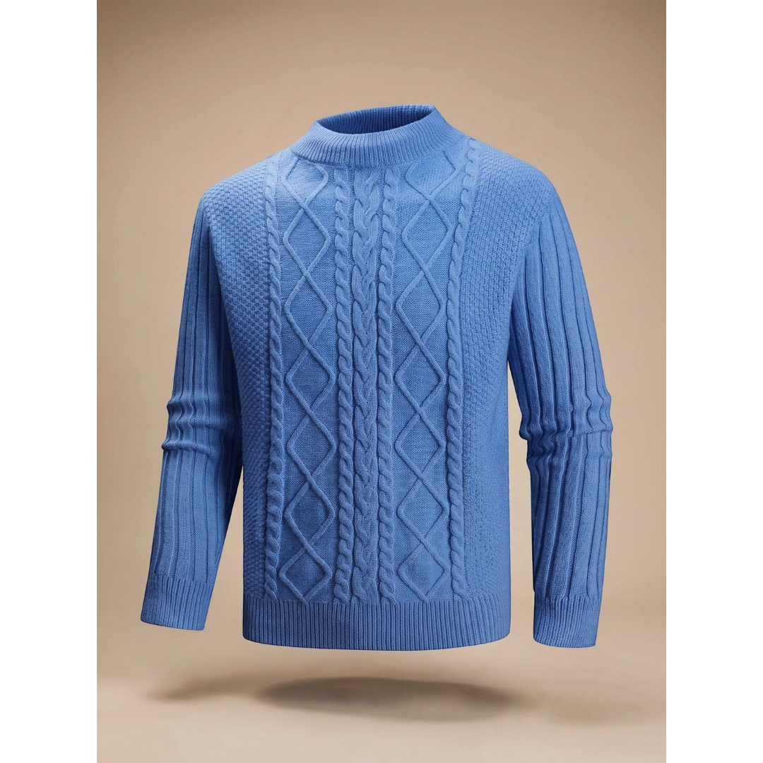 Archibald | Men's Cable Knit Mock Neck Pullover Sweater