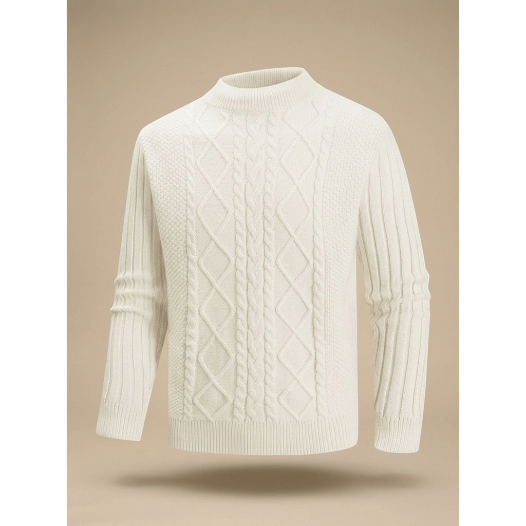 Archibald | Men's Cable Knit Mock Neck Pullover Sweater
