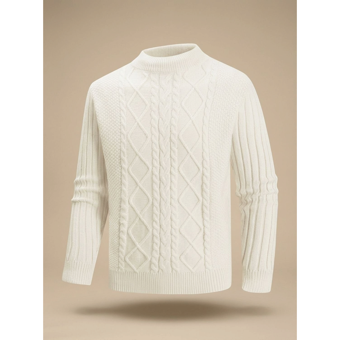 Archibald | Men's Cable Knit Mock Neck Pullover Sweater
