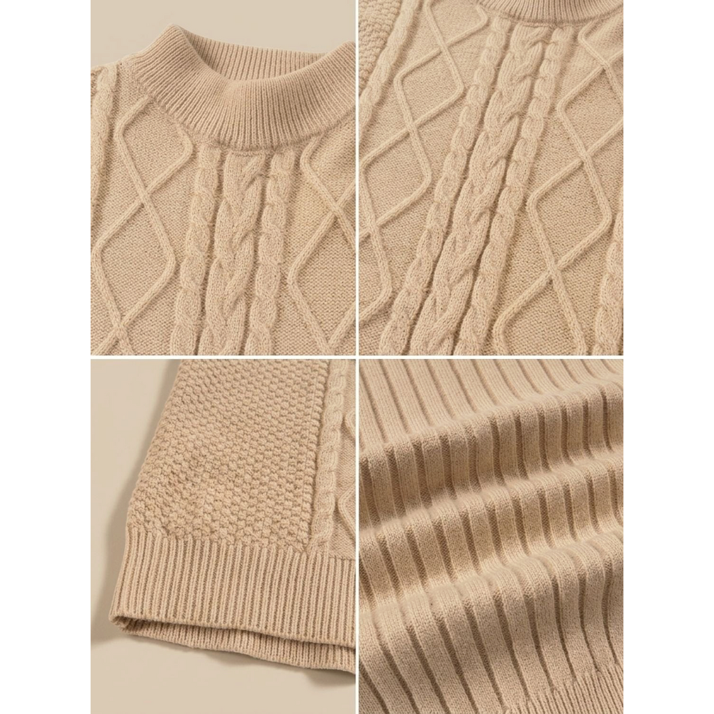Archibald | Men's Cable Knit Mock Neck Pullover Sweater