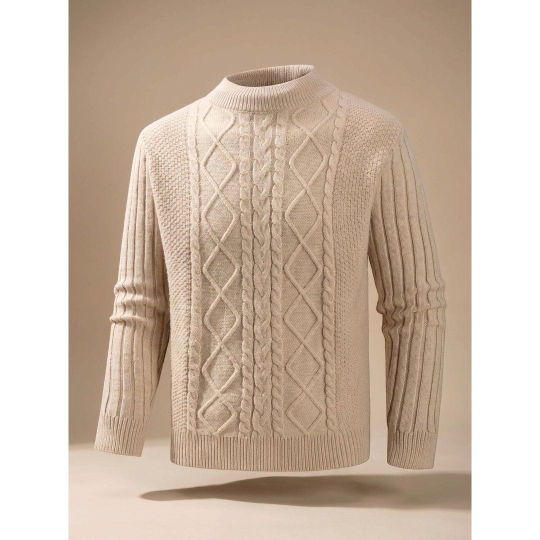 Archibald | Men's Cable Knit Mock Neck Pullover Sweater