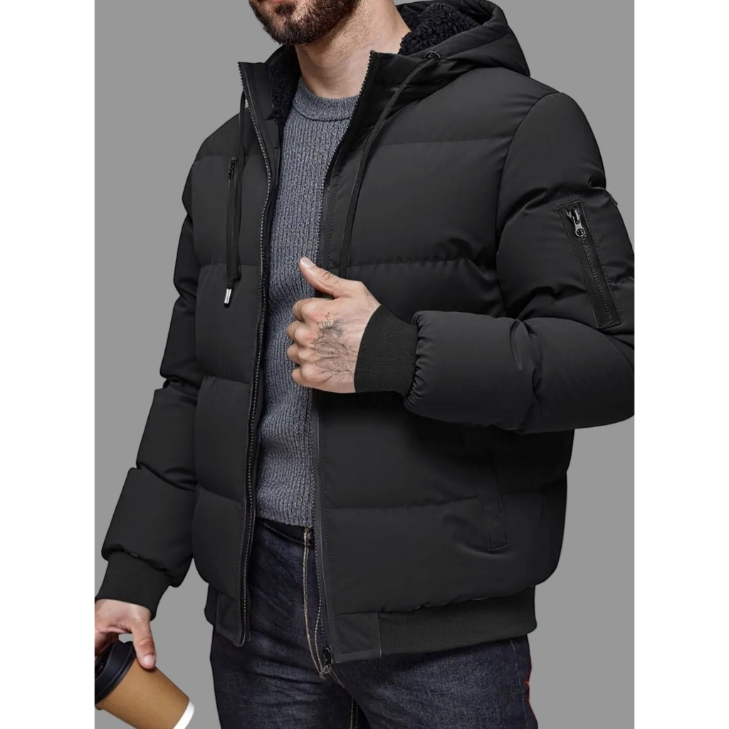 Cameron | Men's Quilted Hooded Full-Zip Puffer Jacket