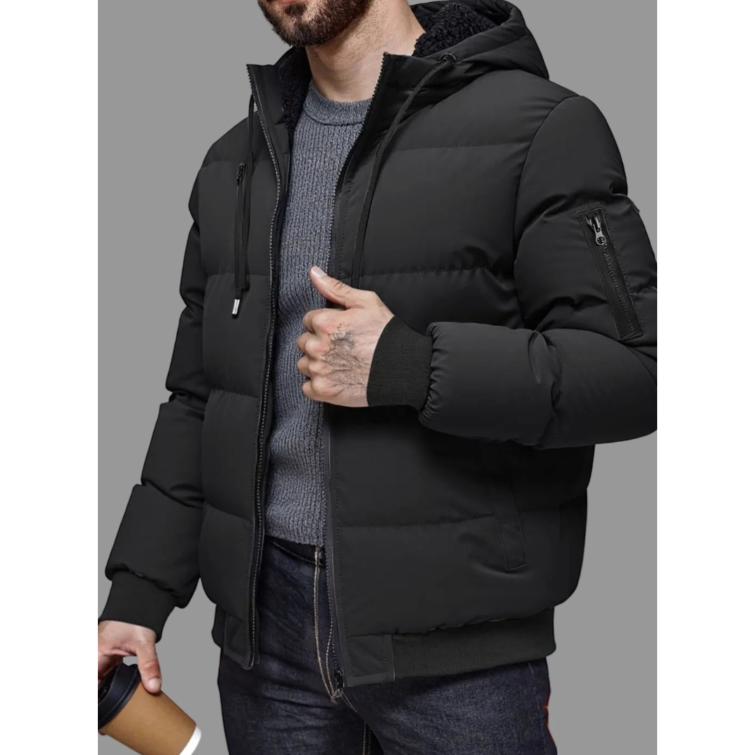 Cameron | Men's Quilted Hooded Full-Zip Puffer Jacket