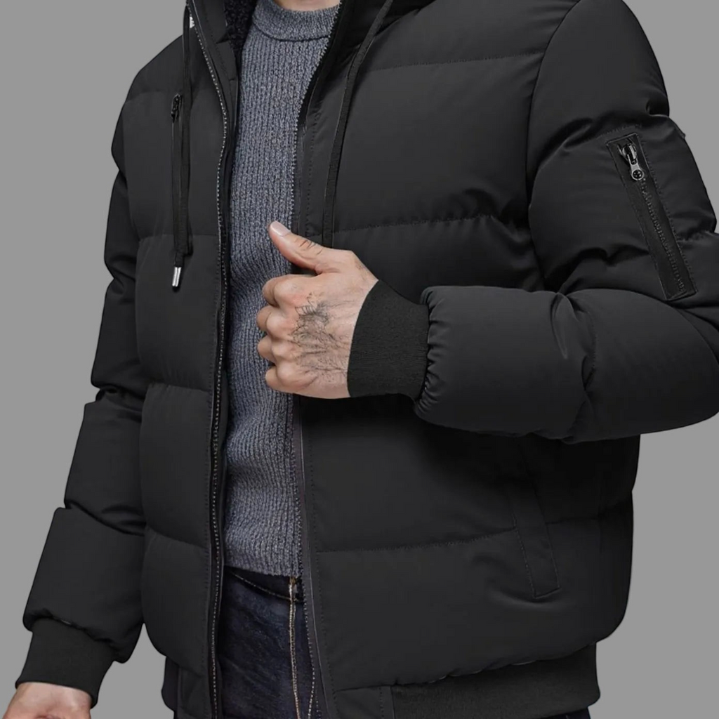 Cameron | Men's Quilted Hooded Full-Zip Puffer Jacket