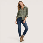 Elira | Women’s Long Sleeve Floral Button-Up Shirt