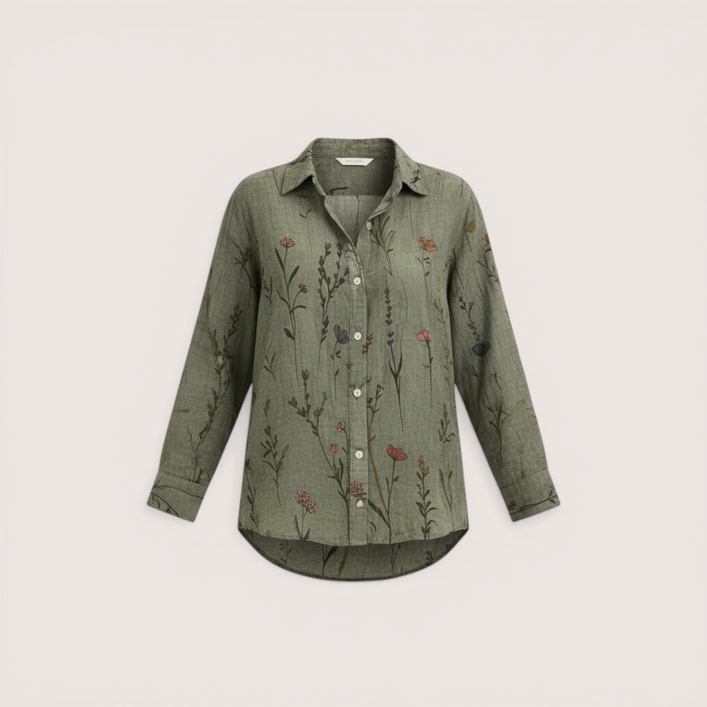 Elira | Women’s Long Sleeve Floral Button-Up Shirt