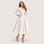 Aurelia | Women’s Structured Midi Dress with Full Skirt