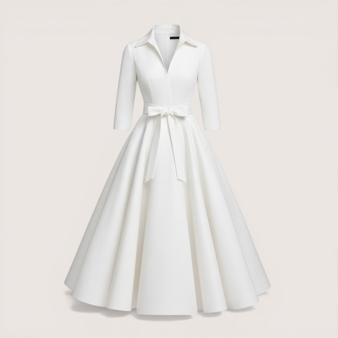 Aurelia | Women’s Structured Midi Dress with Full Skirt