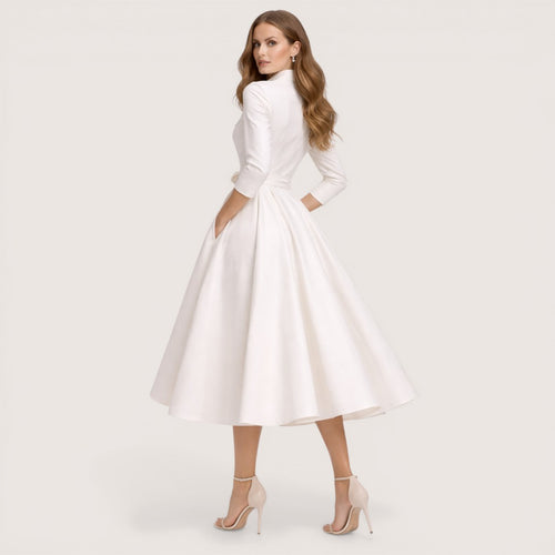 Aurelia | Women’s Structured Midi Dress with Full Skirt