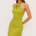 Liora | Women’s Halter Neck Maxi Dress with Cross Strap Detail