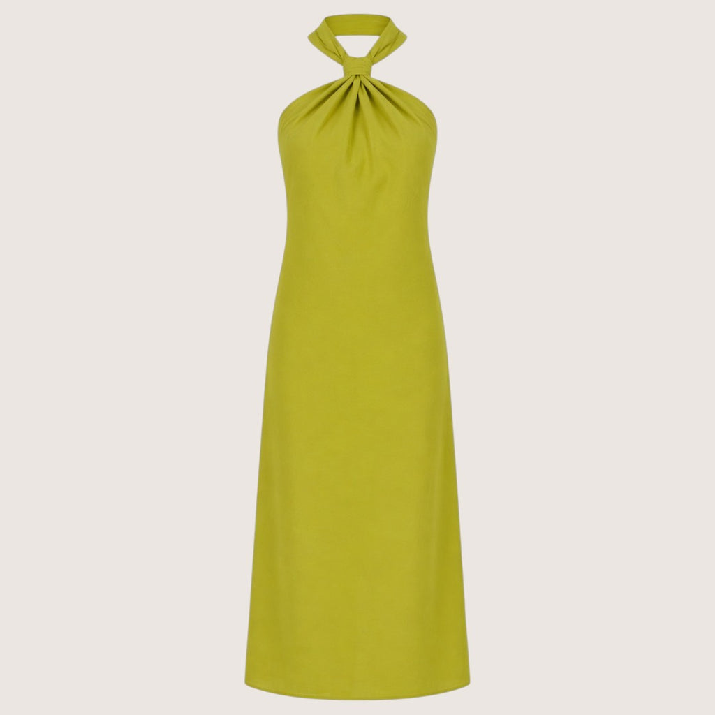 Liora | Women’s Halter Neck Maxi Dress with Cross Strap Detail