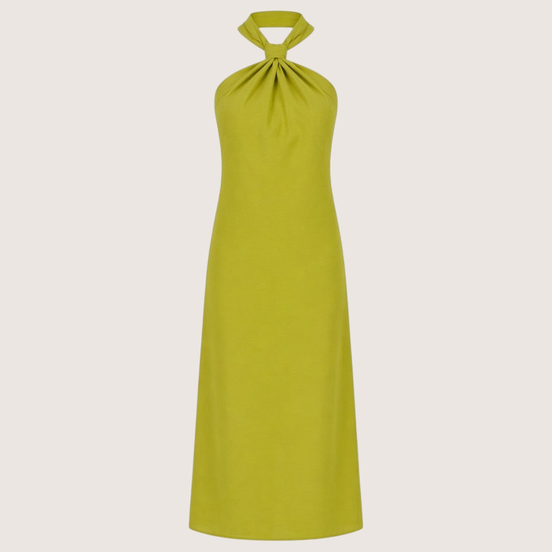 Liora | Women’s Halter Neck Maxi Dress with Cross Strap Detail