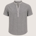 Arlo | Men’s Short Sleeve Henley Shirt with Mandarin Collar
