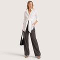 Aria | Women’s Tie-Waist Button-Down Shirt with Long Sleeves