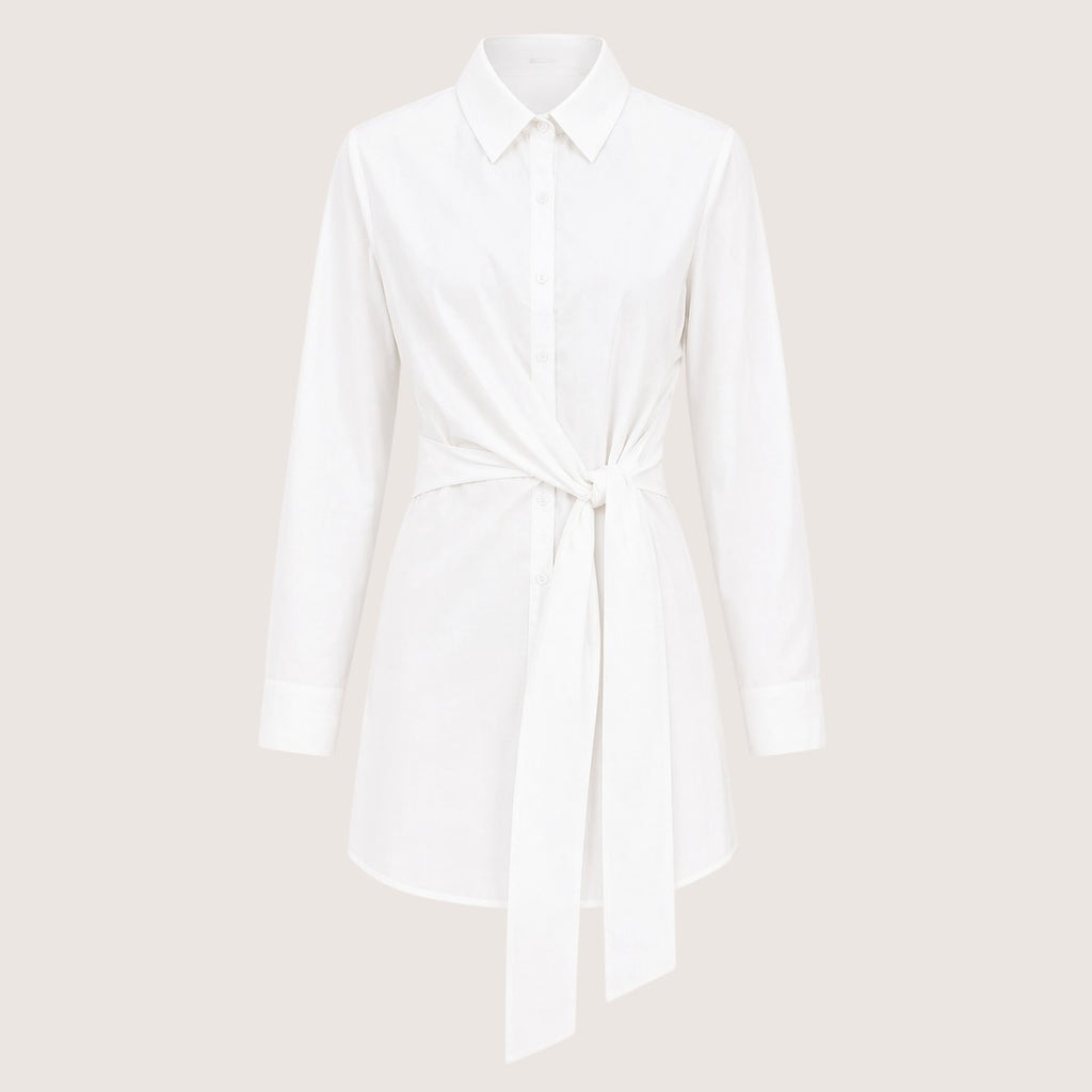 Aria | Women’s Tie-Waist Button-Down Shirt with Long Sleeves