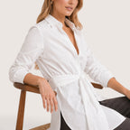 Aria | Women’s Tie-Waist Button-Down Shirt with Long Sleeves