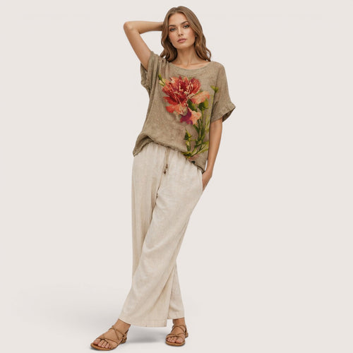 Aria | Women’s Tie-Waist Button-Down Shirt with Long Sleeves
