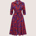 Zaria | Women’s Printed Shirt Dress with Tie Waist and Slit