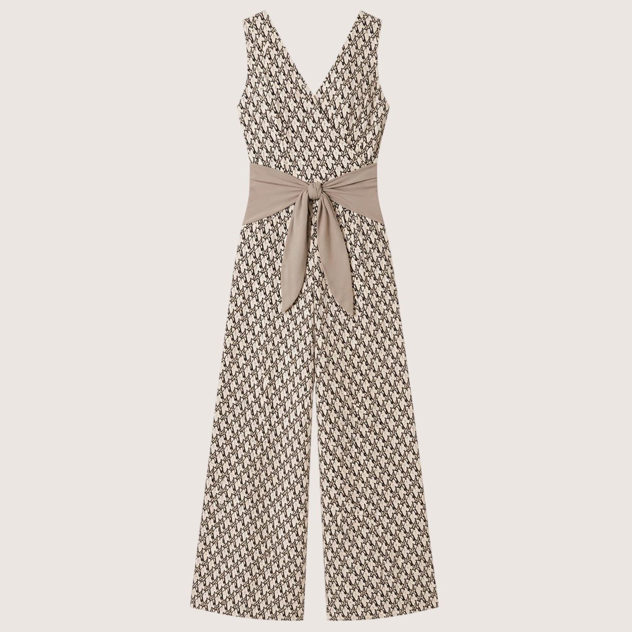 Lyra | Women’s Printed Wide Leg Jumpsuit with Tie Waist