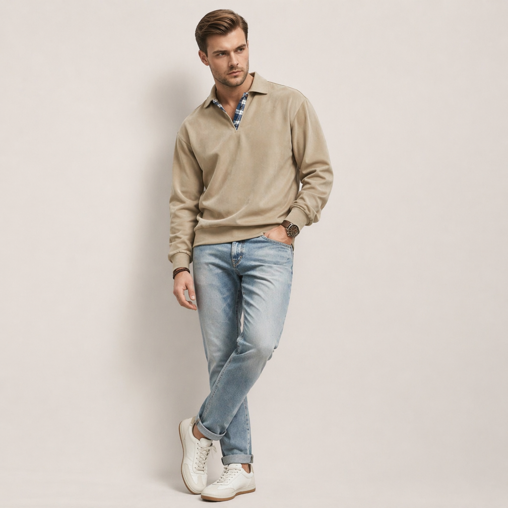 Arlen | Men’s Polo Collar Sweatshirt with Long Sleeves