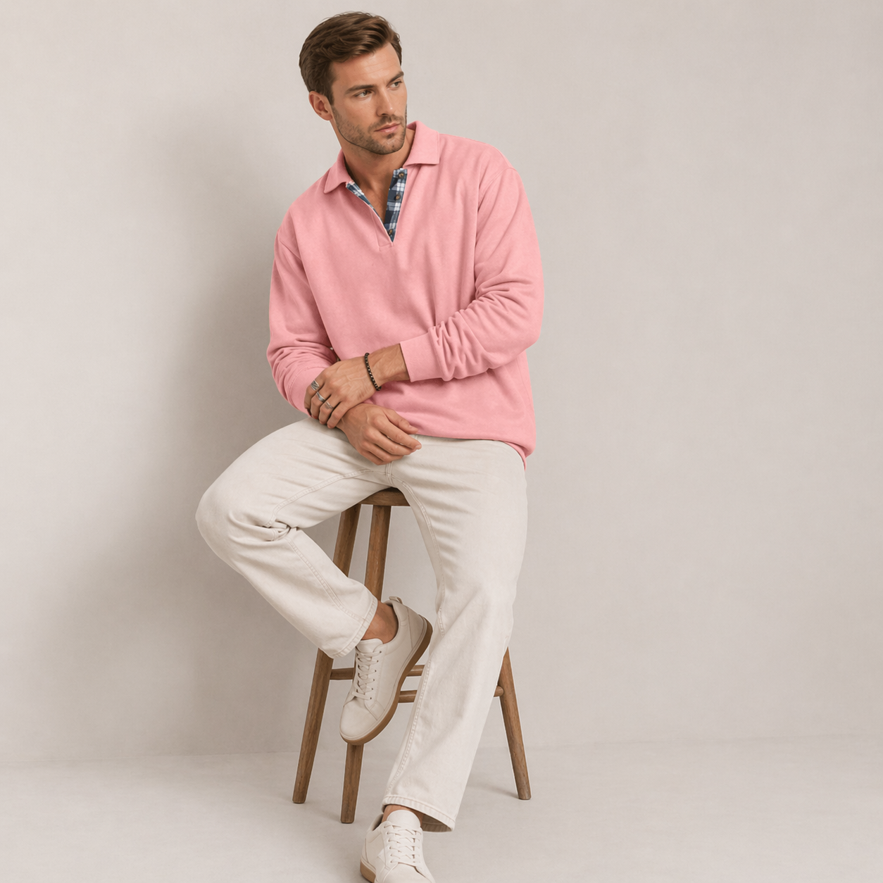 Arlen | Men’s Polo Collar Sweatshirt with Long Sleeves