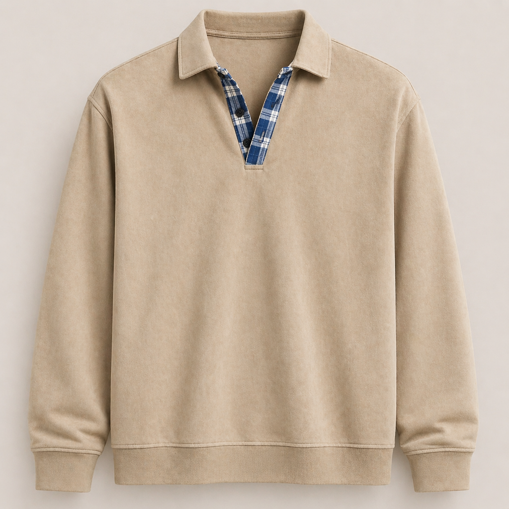 Arlen | Men’s Polo Collar Sweatshirt with Long Sleeves