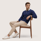 Nolan | Men’s Polo Collar Sweatshirt with Contrast Collar