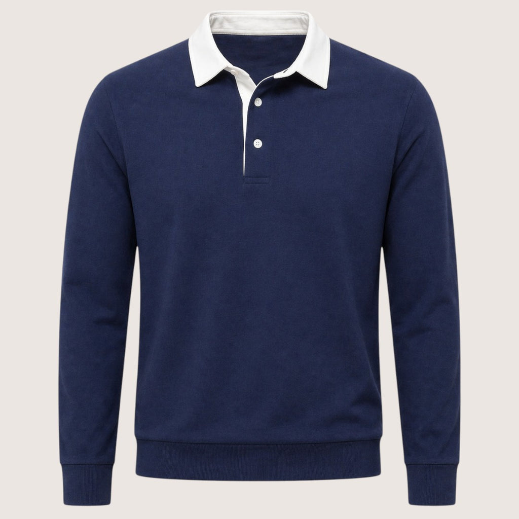 Nolan | Men’s Polo Collar Sweatshirt with Contrast Collar